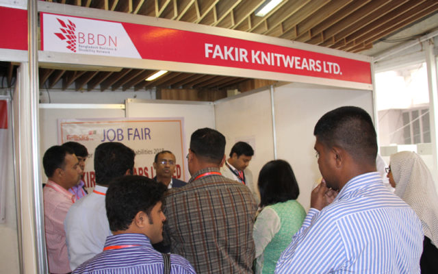 Booth of employer at the event.