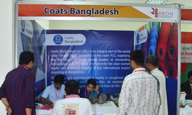 Crowd at the booth of COATS Bangladesh.