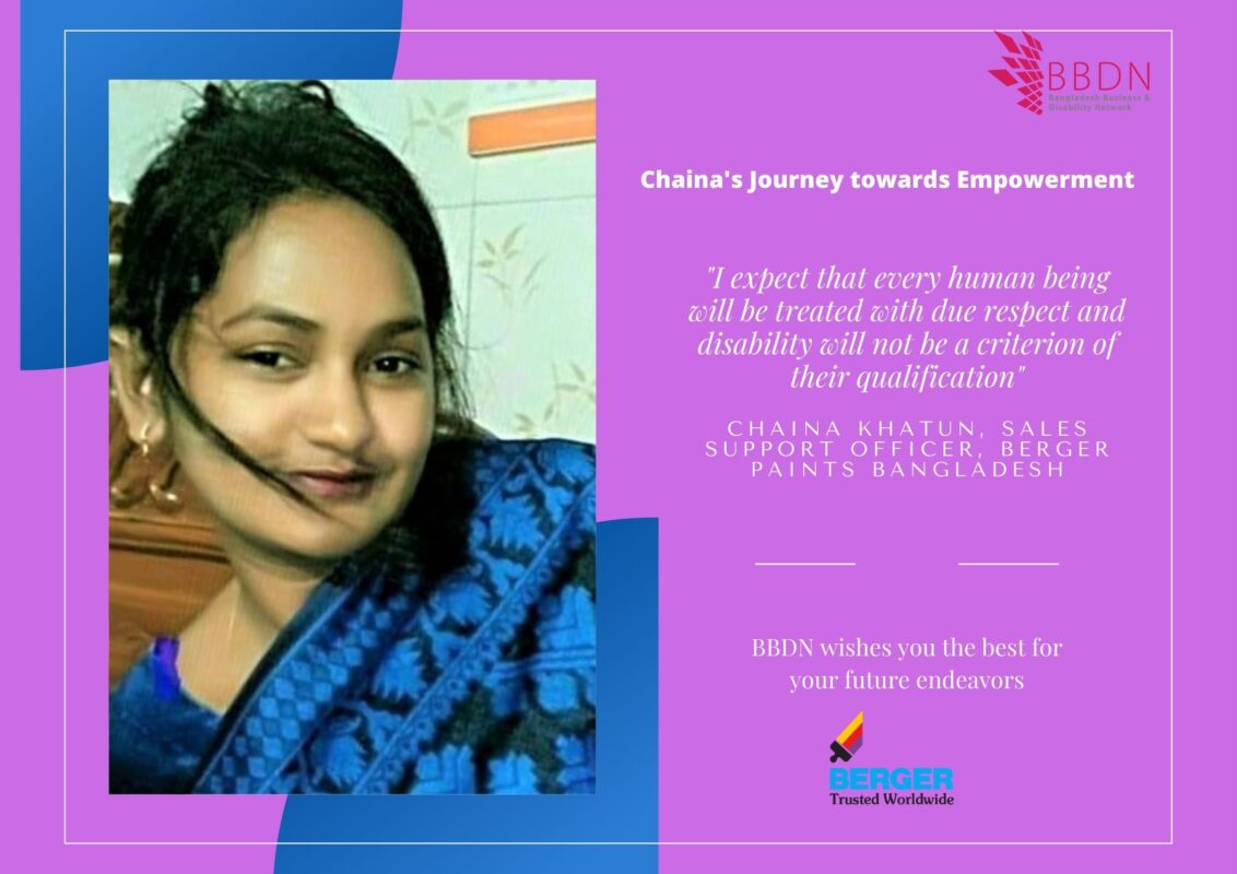Chaina’s Journey towards Empowerment