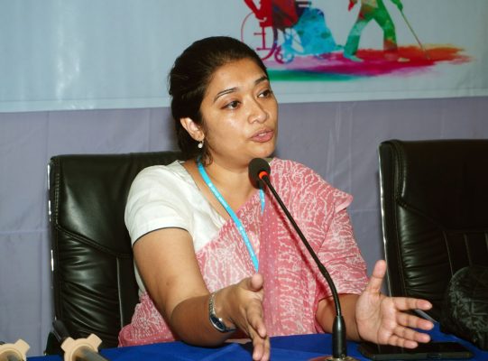 Ms. Mashreka Khan, National Program Officer (Gender and Skills Policy) at ILO delivering remarks.