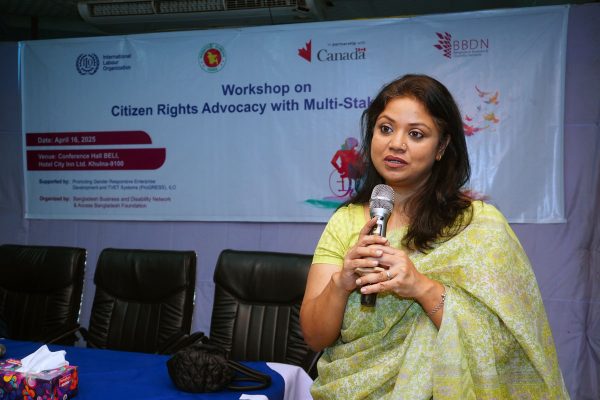Ms. Aziza Ahmed, Director Operations at BBDN, delivering remarks.