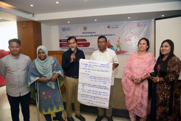 Part of group presentation during the workshop.