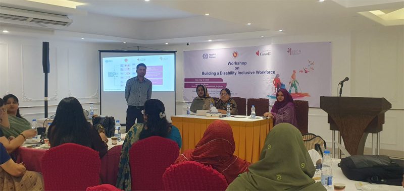 Mr. Arup Ratan Chowdhury, Program Manager at BBDN, conducting a session on disability inclusion.