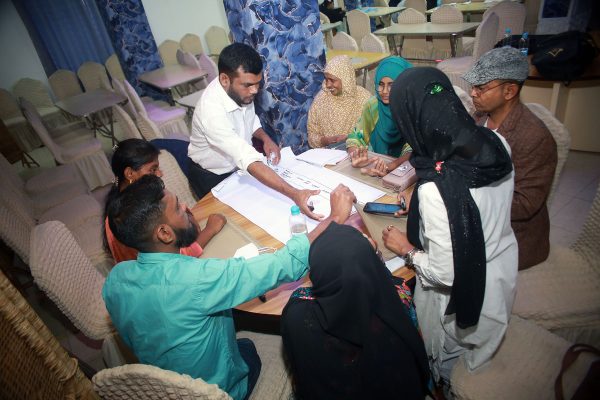 Participants engaged in group work during the training.