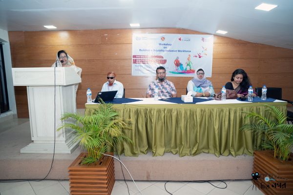 Honorable guest delivering her speech.