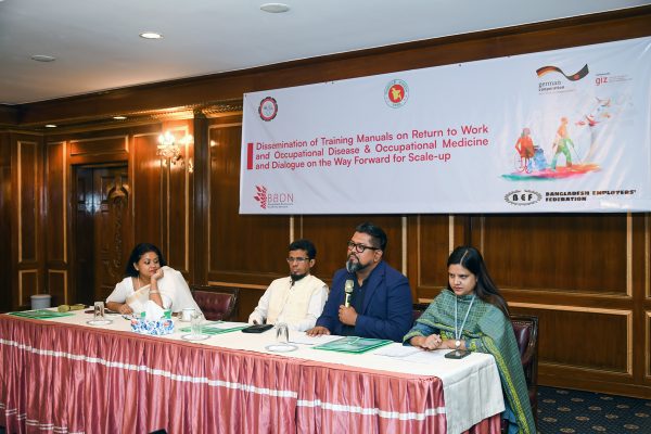 Mr. Syed Moazzem Hussain, Senior Social Protection Advisor, SOSI (GIZ), delivering his speech.