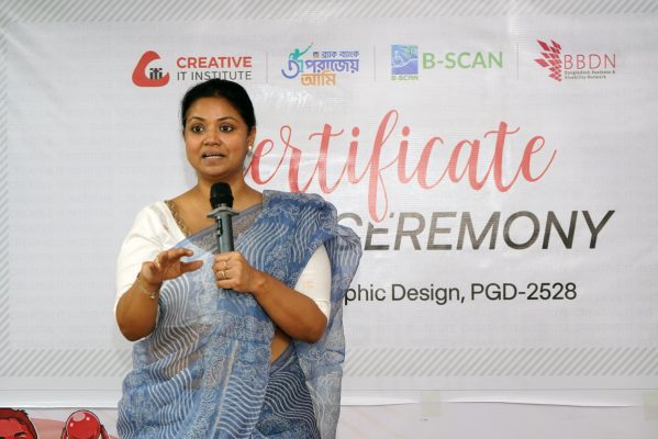 Aziza Ahmed, Director (Operations) of BBDN, delivering her speech.